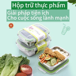 BỘ 3 HỘP INOX 304 CAO CẤP (1800+850+550ml) – BẢO QUẢN THỰC PHẨM AN TOÀN, TIỆN LỢI