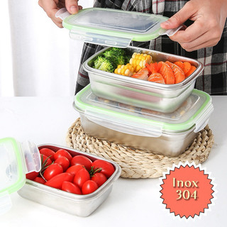 BỘ 3 HỘP INOX 304 CAO CẤP (1800+850+550ml) – BẢO QUẢN THỰC PHẨM AN TOÀN, TIỆN LỢI