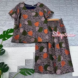 Đồ bộ tole trung niên, bộ lanh mặc nhà quần lửng ống rộng SHOP5SAO [CÓ BIGSIZE] (52-80kg)