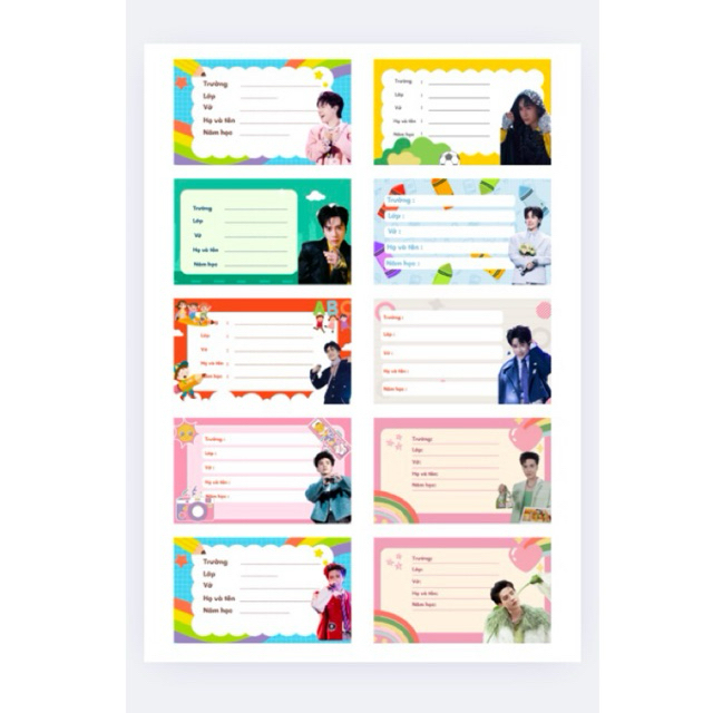 COMBO 50 NHÃN VỞ HỌC SINH CÁC ANH TRAI EM XINH SAY 2 NHIỀU MẪU CÓ NHẬN IN THEO YÊU CẦU