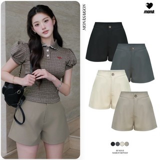 Quần short nữ MONÁ lưng cao tôn dáng chất vải dày dặn - PALM SHORTS