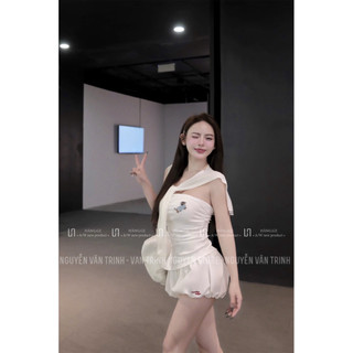 QCL1 LT7781 Set áo quây chó nhún eo kèm khăn len dời siêu hot siêu xinh freesz(có bán quần bồng)