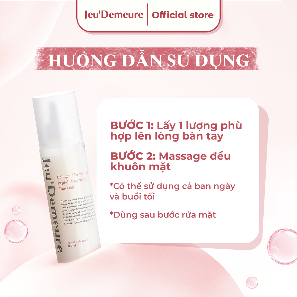 [SALE] Toner Cấp Ẩm Dưỡng Trắng - Nước hoa hồng hiệu JEUDEMEURE Collagen Germinating Peptide Reforming Toner Plus