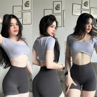 Áo Croptop Vạc V Thể Thao C3 Kèm Mút ⚡️ Hàng xuất khẩu ⚡️