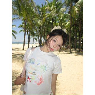 [7 MẪU] Áo thun nữ MINI TEE SUMMER vibes hình in biển du lịch mùa hè cotton co dãn - Kraken Drk