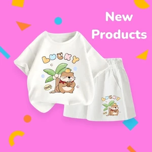 Bộ đồ hè cho bé – Rái cá uống dừa Lucky ngộ nghĩnh, chất cotton mềm mát, mặc cực dễ chịu (M 202)