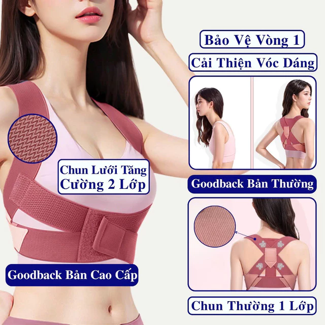 Đai Chống Gù Lưng Bảo Vệ Vòng 1 Nữ Cao Cấp ANDEGO Bảo Hành Lỗi 1 Đổi 1, Đai Định Hình Lưng Chống Gù Nữ.