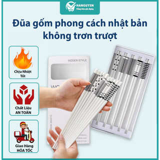 Đũa gốm phong cách nhật bản, không trơn trượt dùng được cho lò vi sóng và máy rửa bát #A161