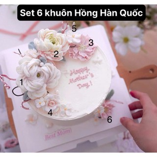 Set 6 khuôn silicon Hồng Hàn Quốc (mẫu 2)