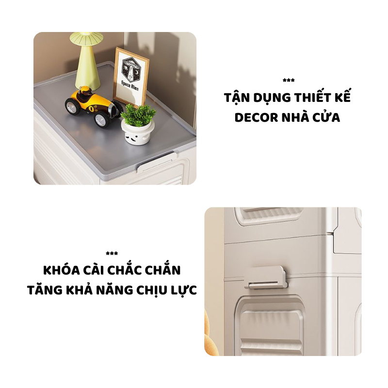 Thùng Đựng Đồ Gia Đình ENODA HOME Dung Tích Lớn, Hộp Nhựa Đựng Đồ Gấp Gọn, Lưu Trữ Đa Năng Có Bánh Xe Di Chuyển Q430