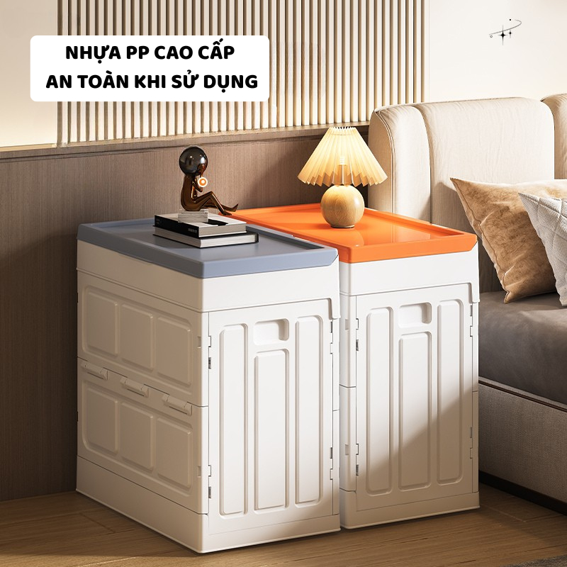 Thùng Nhựa Đựng Đồ ENODA HOME, Hộp Đựng Đa Năng Gấp Gọn Dung Tích Lớn,Có Bánh Xe Di Chuyển Q044