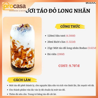1kg - Mứt Táo Đỏ Long Nhãn Boduo – Dùng Pha Trà Dưỡng Nhan, Topping Kem & Bánh – Vị Ngọt Thanh, Có Miếng Trái Cây