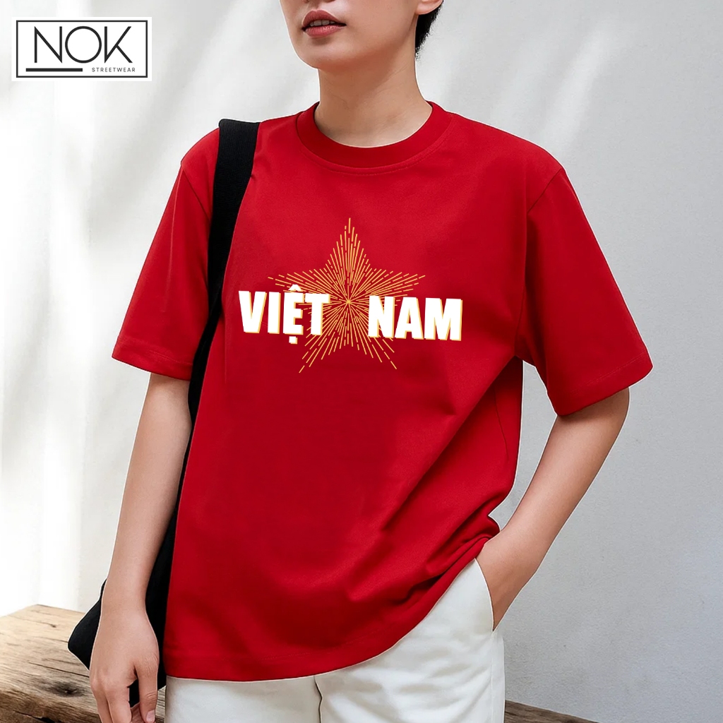 Áo thun VIỆT NAM sao vàng tỏa sáng thiết kế tối giản nổi bật form rộng unisex local brand NOK - N060