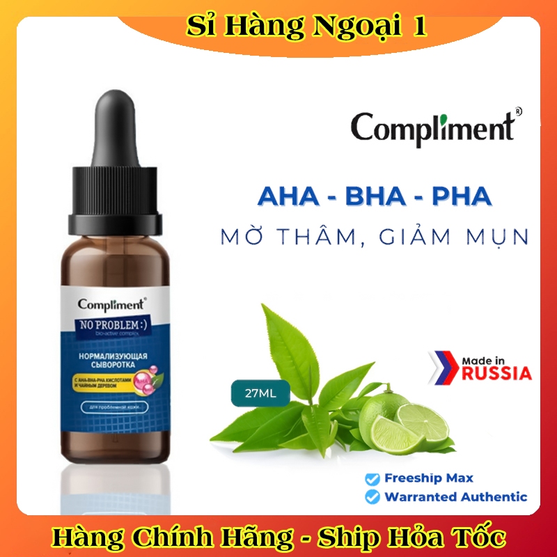 Serum Compliment No problem AHA-BHA-PHA Giảm Mụn, Mờ Thâm, Se Lỗ Chân Lông Cho Da Dầu Mụn 27ml của Nga