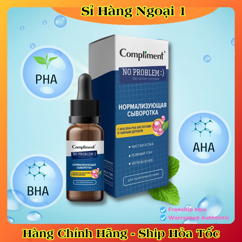 Serum Compliment No problem AHA-BHA-PHA Giảm Mụn, Mờ Thâm, Se Lỗ Chân Lông Cho Da Dầu Mụn 27ml của Nga