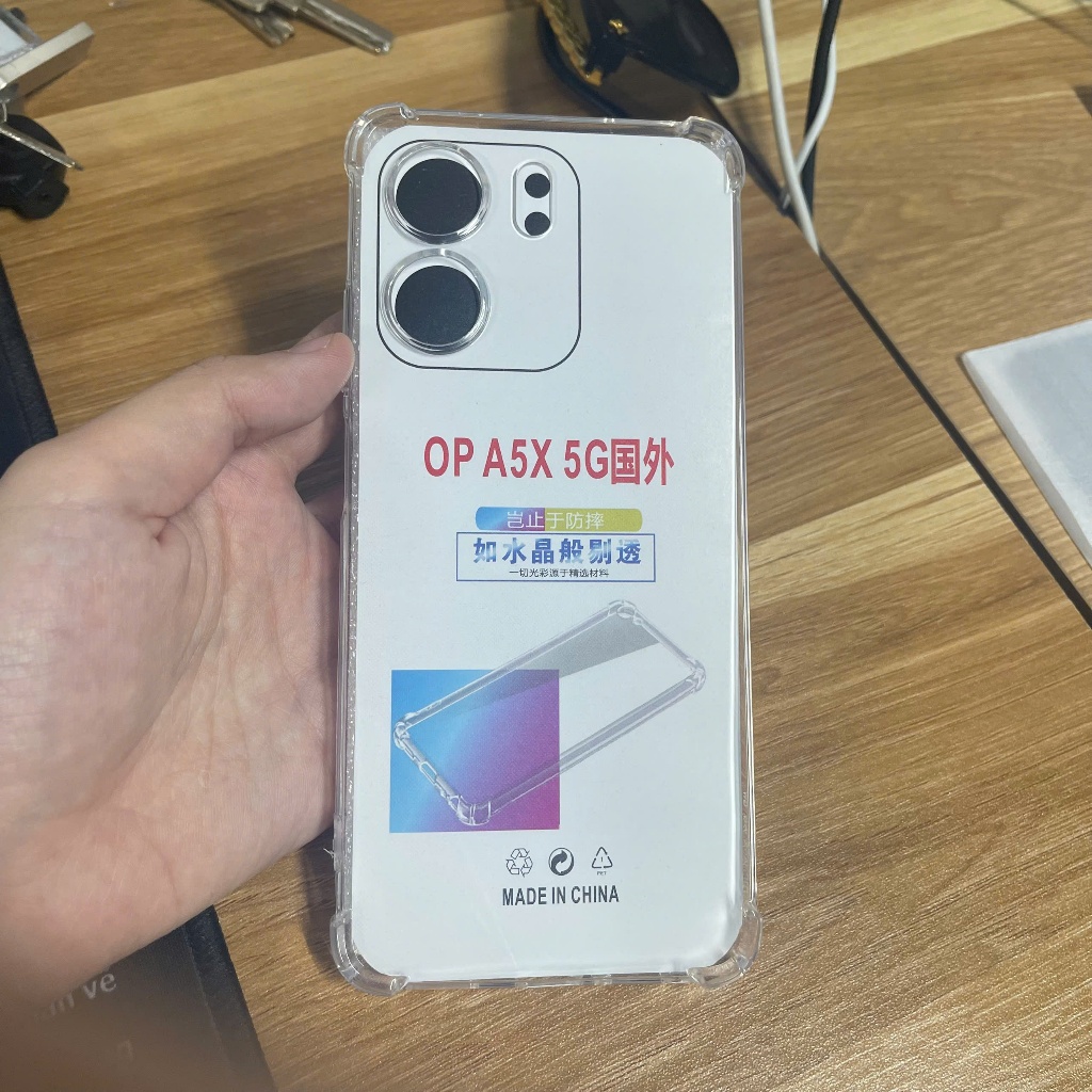 Ốp lưng Oppo A5X dẻo trong suốt silicon cao cấp chống sốc bảo vệ camera điện thoại sharkcase bibi