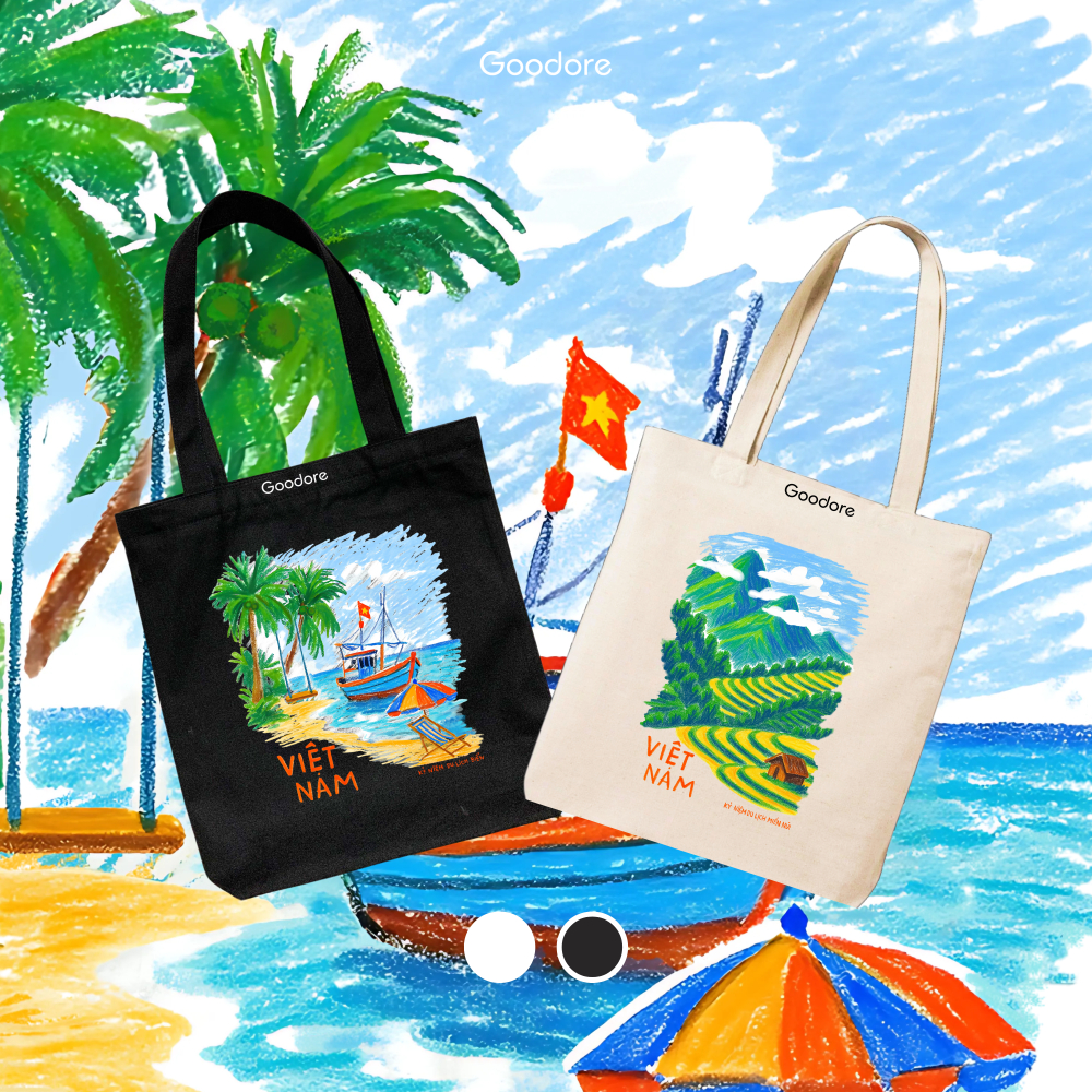 Túi tote vải canvas Goodore thiết kế BST Đi Đâu phong cách năng động cá tính
