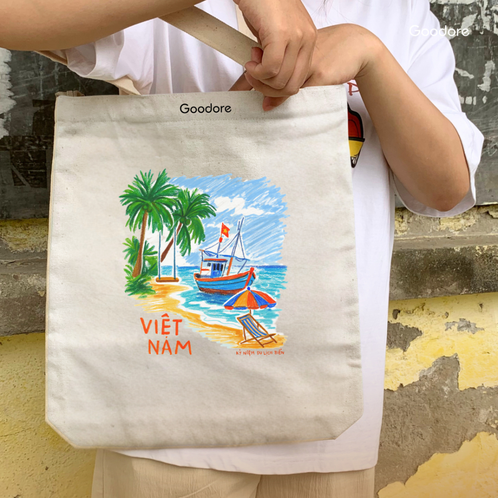 Túi tote vải canvas Goodore thiết kế BST Đi Đâu phong cách năng động cá tính