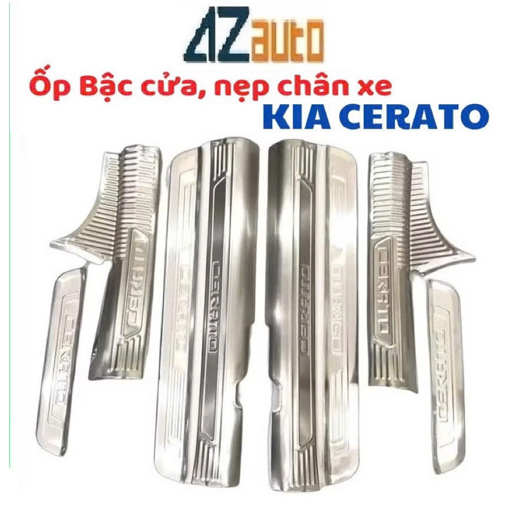Ốp bậc cửa, nẹp bước chân xe KIA CERATO 2019-2021 inox sáng bóng hàng cao cấp