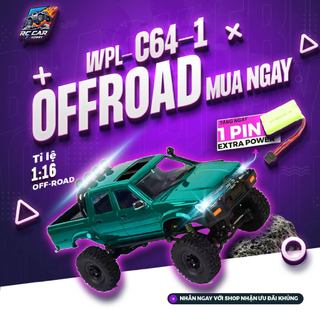 Xe địa hình điều khiển từ xa Toyota Hilux WPL C64-1 Tỷ lệ 1:16 4 bánh chủ động, có phanh