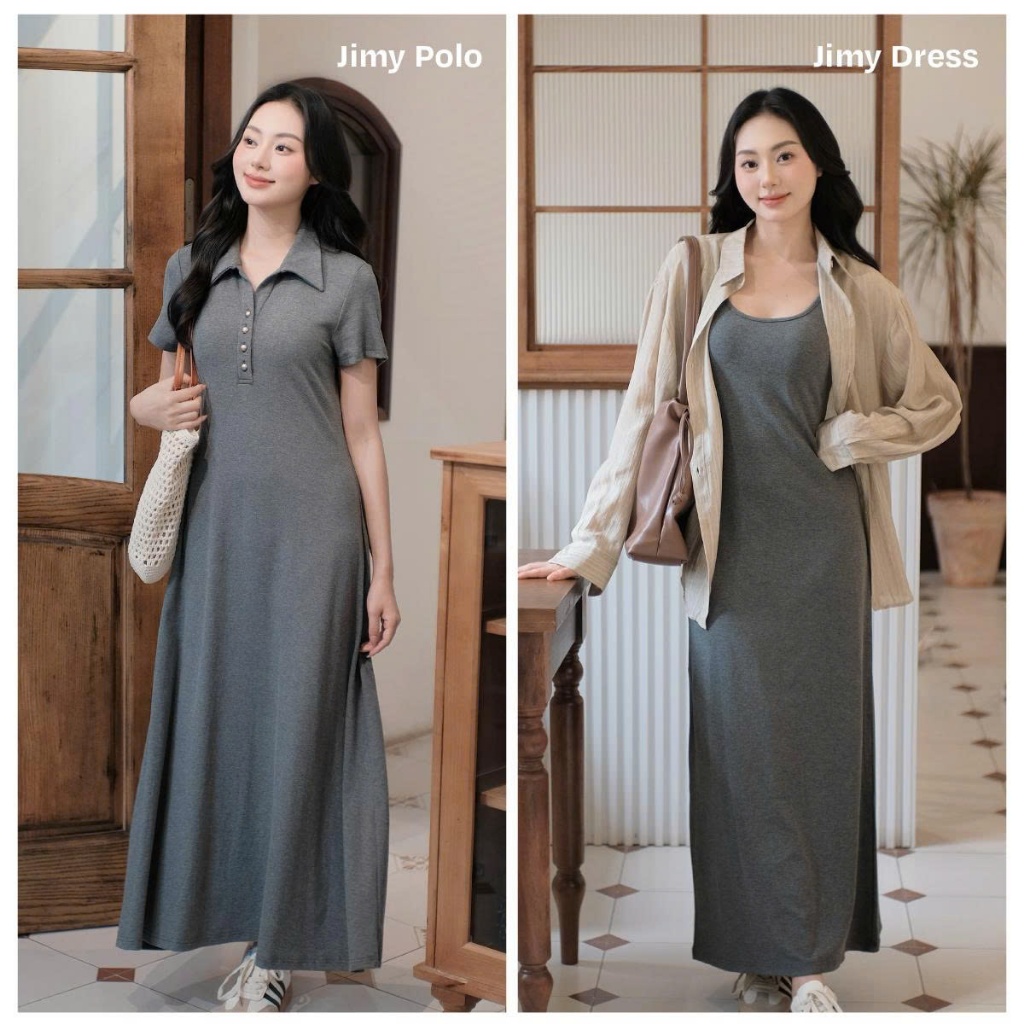 Váy body, váy ôm co giãn JIMY DRESS chất thun cotton co giãn thâm hút tốt, sợ vải thực vật hạn chế bai xù BY L'AMME