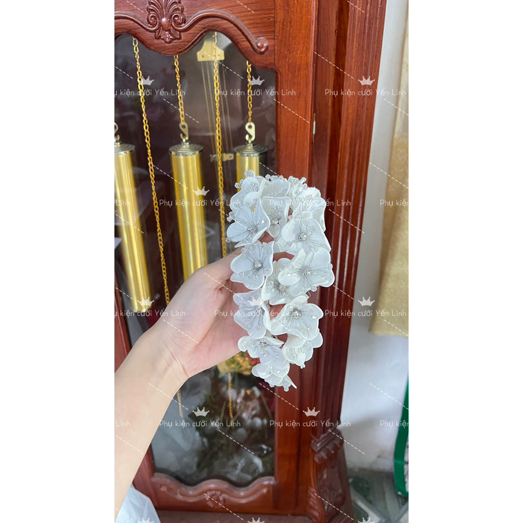 🔥🔥🔥Bờm cài tóc cô dâu hoa đất sét xinh|PHUKIENCUOIYENLINH