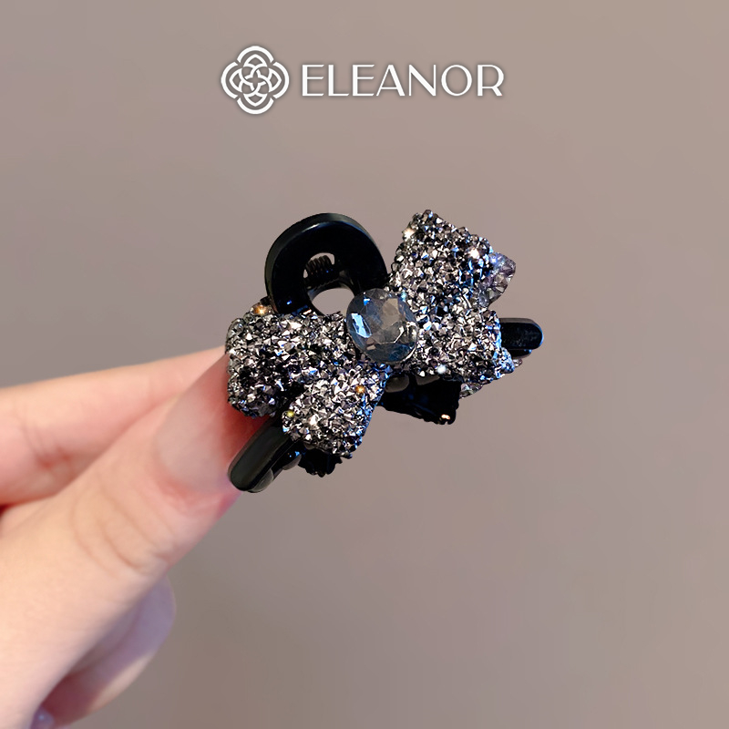 Set kẹp tóc nữ càng cua Eleanor Accessories hình nơ đính đá phụ kiện tóc kẹp tóc mini 10075