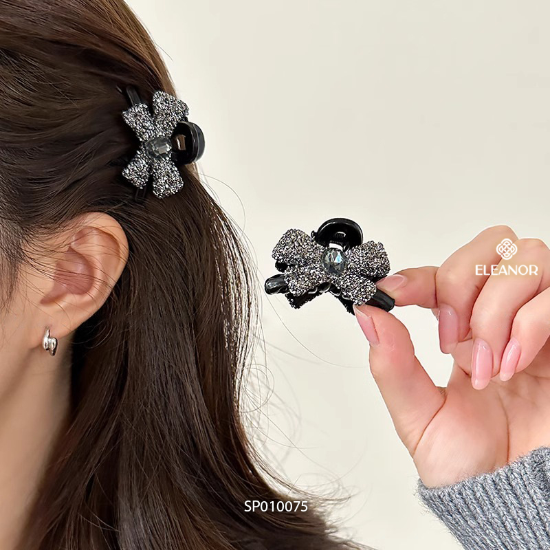 Set kẹp tóc nữ càng cua Eleanor Accessories hình nơ đính đá phụ kiện tóc kẹp tóc mini 10075