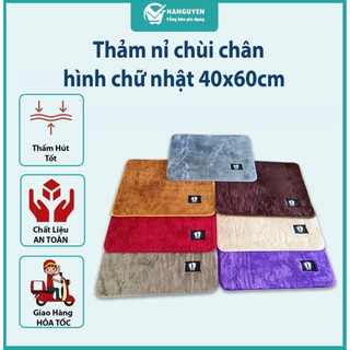 Thảm nỉ chùi chân hình chữ nhật 40x60cm, thảm lau chân len mềm mịn chống trơn trượt