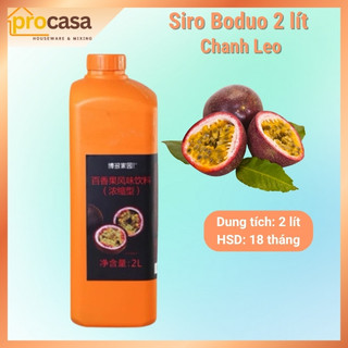 2 lít - Siro Chanh Leo Boduo – Pha Trà – Làm Đá Xay – Hương Chanh Leo Tự Nhiên – Nguyên liệu pha chế Chính Hãng