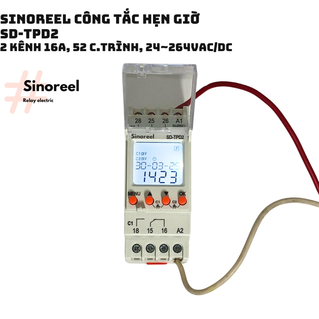 TImer SD-TPD2 timer hẹn giờ kiểu mới, 2 kênh độc lập, 90 ctr, pin 10 ...