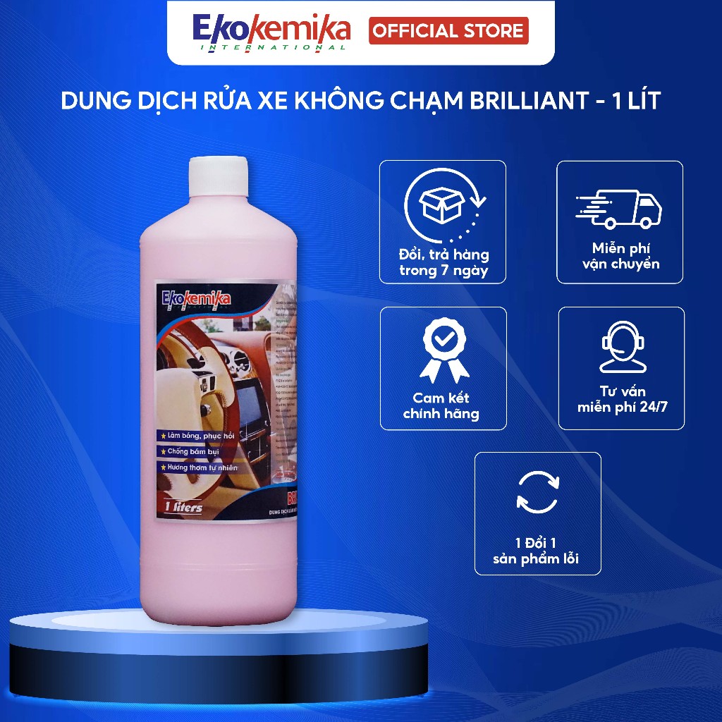 DUNG DỊCH DƯỠNG, LÀM MỚI NHỰA VÀ NỘI THẤT XE HƠI CAO CẤP, CHỐNG BÁM BỤI BRILLIANT THƯƠNG HIỆU EKOKEMIKA