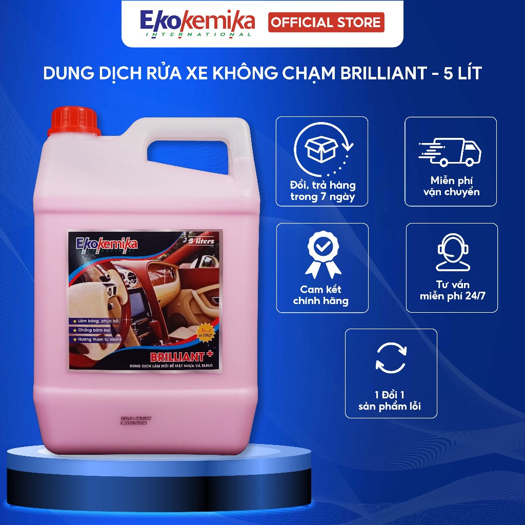 DUNG DỊCH DƯỠNG, LÀM MỚI NHỰA VÀ NỘI THẤT XE HƠI CAO CẤP, CHỐNG BÁM BỤI BRILLIANT THƯƠNG HIỆU EKOKEMIKA