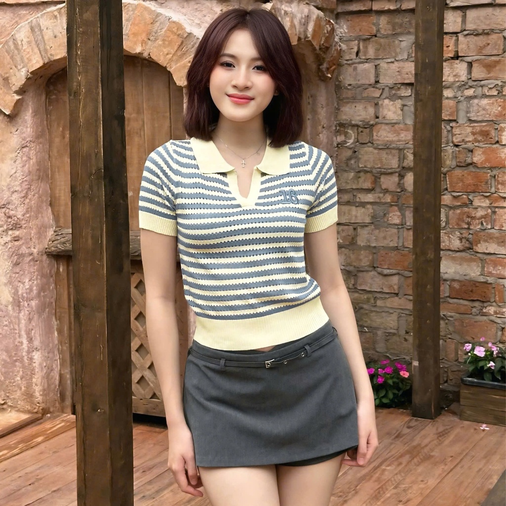 Áo Len Mirage Sọc Xanh Local Brand Chất Len Mongtoghi Mềm Mịn Thoáng Mát.