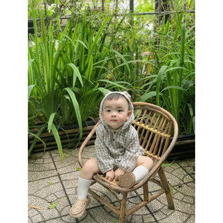 Set tai thỏ xám nhạt hàn quốc cho bé trai