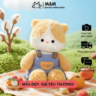 Gấu bông mèo mặc yếm, hình dáng dễ thương, thích hợp làm gối ôm khi ngủ giao từ kho Hà Nội