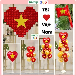 Set Bóng Bay Trang Trí 30/4, 2/9, Trang Trí Quán Cafe, Văn Phòng, Cửa Hàng