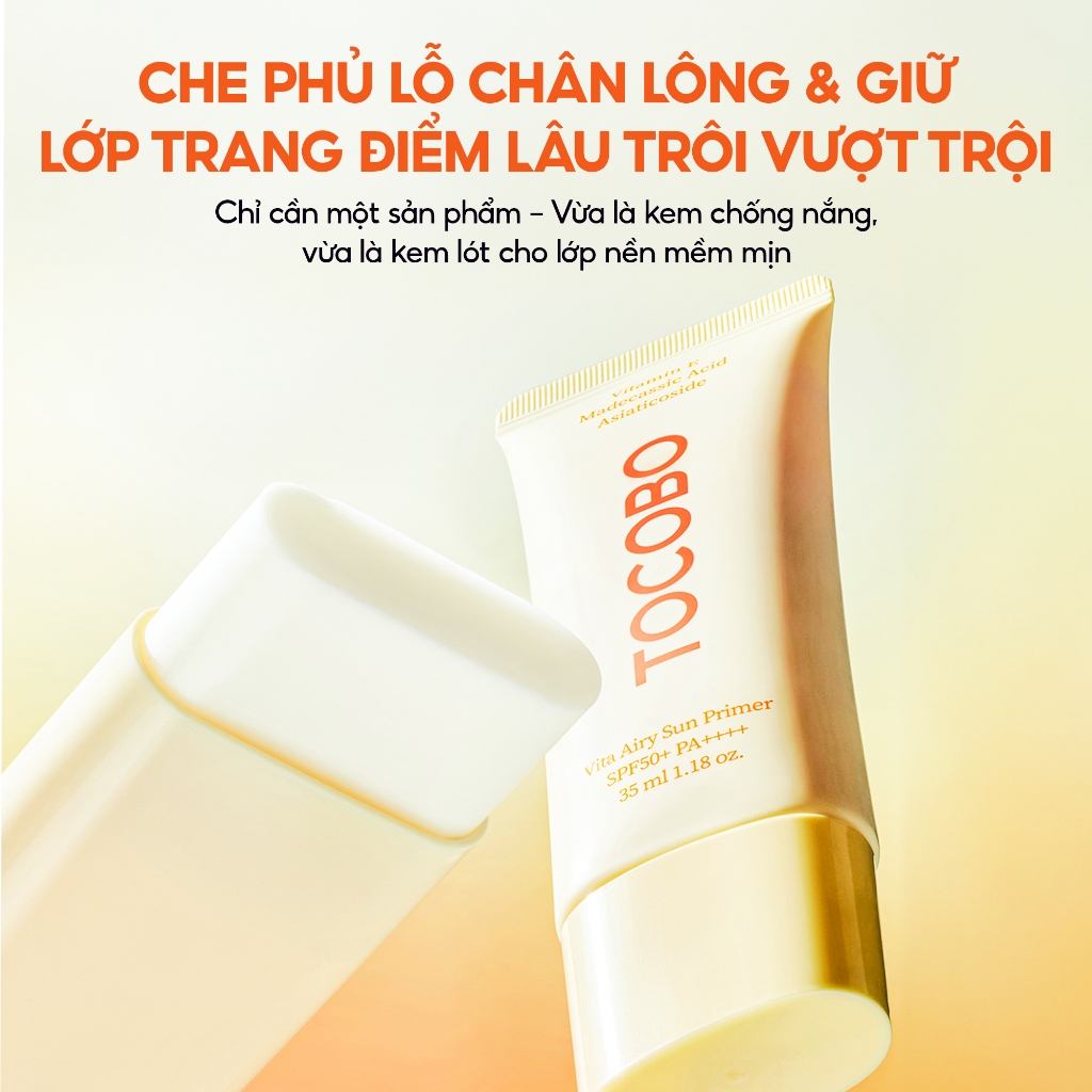 Kem Chống Nắng Kiêm Kem Lót Tocobo Vita Airy Sun Primer SPF50+ PA++++ 35ml