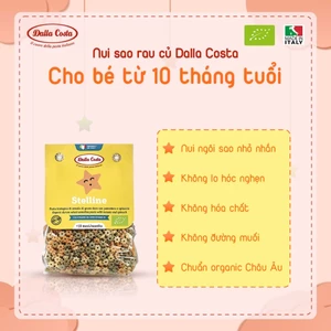 Nui Rau Củ Hữu Cơ Cho Bé Hình Sao Dalla Costa Organic Baby Pasta Stelline
