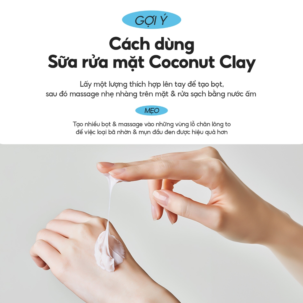 [Quà tặng] Sữa rửa mặt làm sạch bụi bẩn & thu nhỏ lỗ chân lông Tocobo Coconut Clay Cleansing Foam 2ml