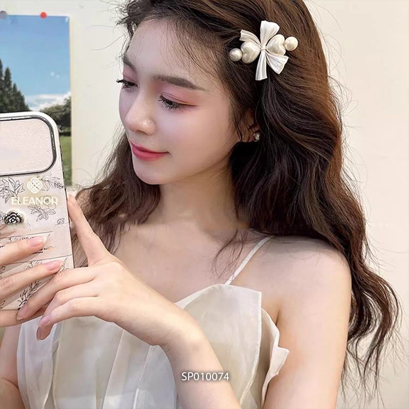 Kẹp tóc mái nữ Eleanor Accessories hình trái tim phụ kiện tóc kẹp tóc nơ tiểu thư 10074