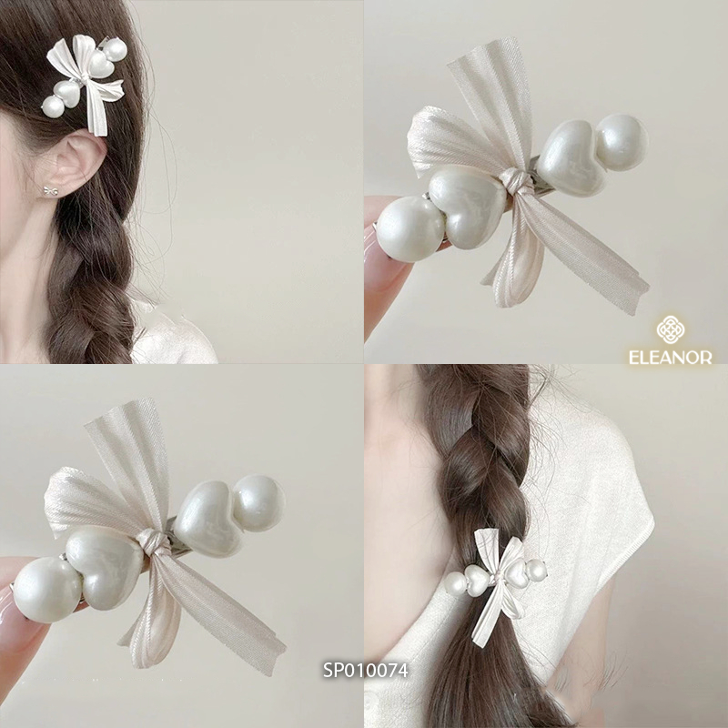 Kẹp tóc mái nữ Eleanor Accessories hình trái tim phụ kiện tóc kẹp tóc nơ tiểu thư 10074