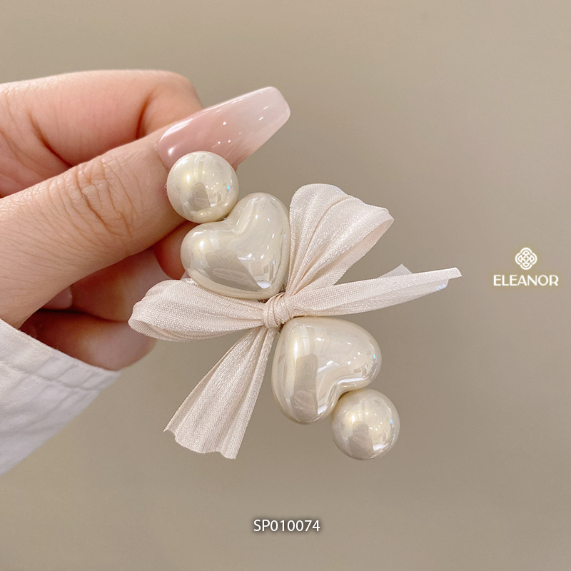 Kẹp tóc mái nữ Eleanor Accessories hình trái tim phụ kiện tóc kẹp tóc nơ tiểu thư 10074