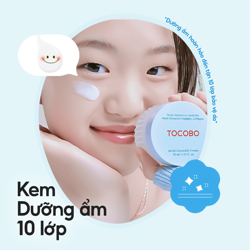 Kem dưỡng dưỡng ẩm làm dịu da Tocobo Multi Ceramide Cream 50ml