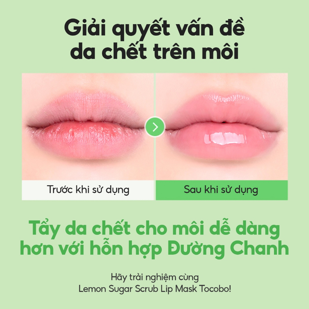 Mặt nạ môi tẩy da chết dịu nhẹ Tocobo Lemon Sugar Scrub Lip Mask 20ml