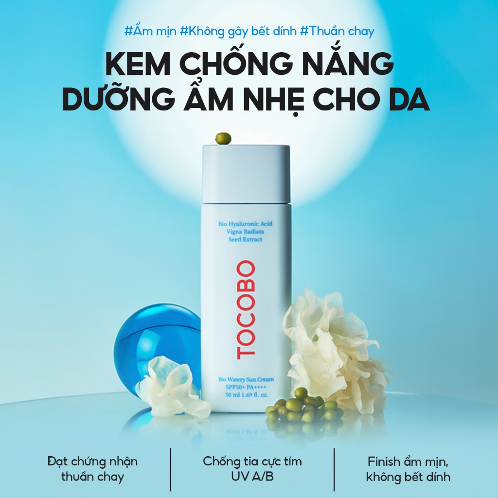 [Quà tặng] Sữa chống nắng dưỡng ẩm Tocobo Bio Watery SPF50 PA++++ 10ml