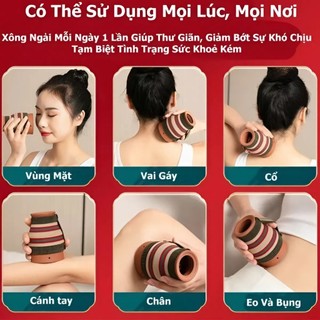 Cốc xông ngải cứu gốm sứ chịu nhiệt cao – Dụng cụ xông hơ, trị liệu giảm đau, cạo gió thư giãn