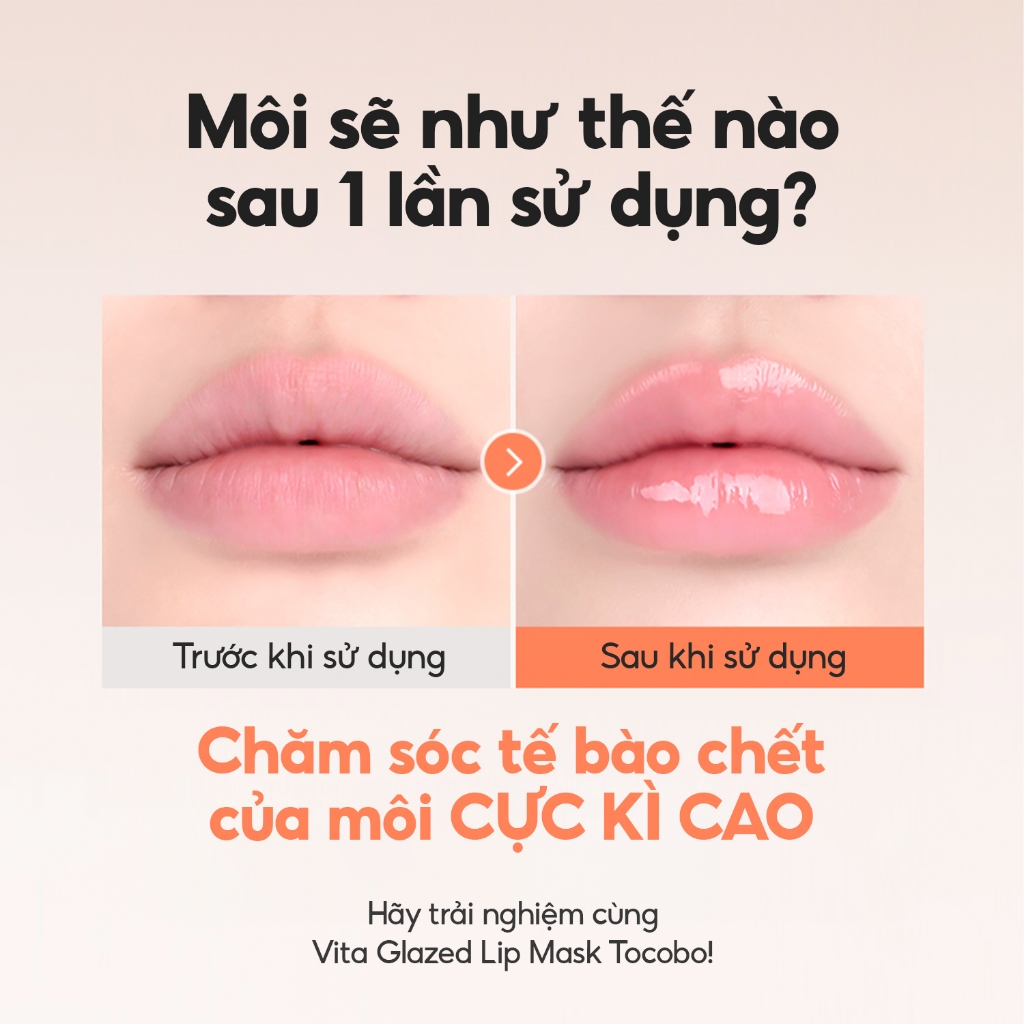 Mặt nạ môi dưỡng ẩm làm mềm môi Tocobo Vita Glazed Lip Mask 20ml