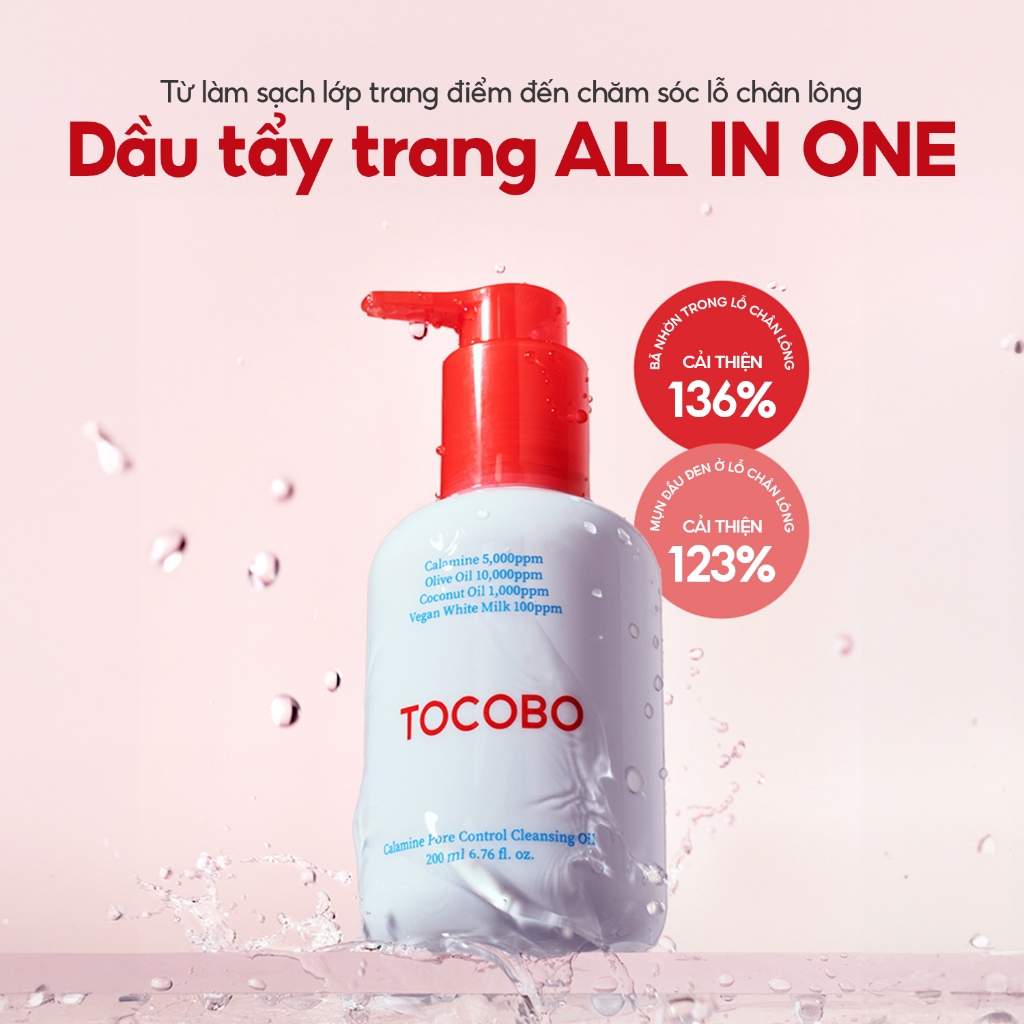 Dầu tẩy trang sạch sâu, dịu nhẹ Tocobo Calamine Pore Control Cleansing Oil 200ml