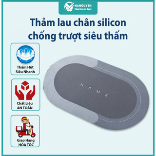 Thảm lau chân silicon chống trượt siêu thấm, thảm chùi chân đế cao su dày dặn cao cấp